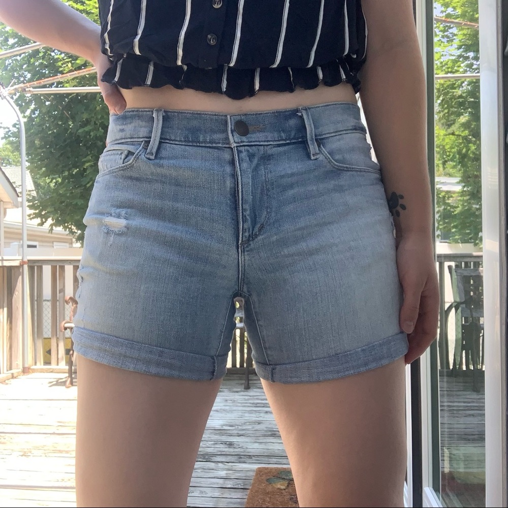 LOFT distressed denim shorts